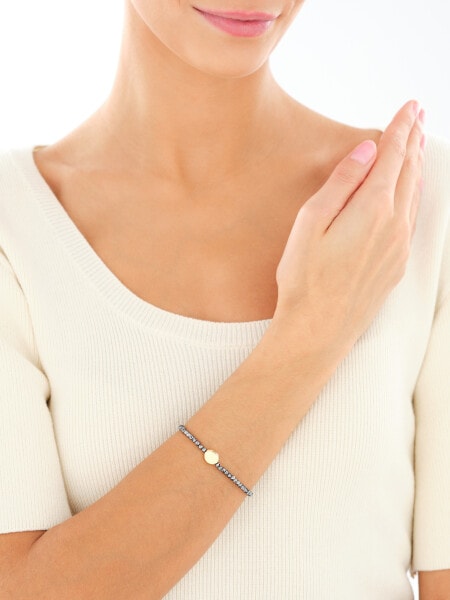 Bransoletka z mosiądzu pozłacana z kamieniami jubilerskimi