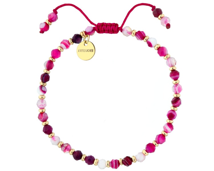 Gold-Plated Brass Bracelet with Agate