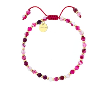 Pozlacený náramek z mosazi s acháty