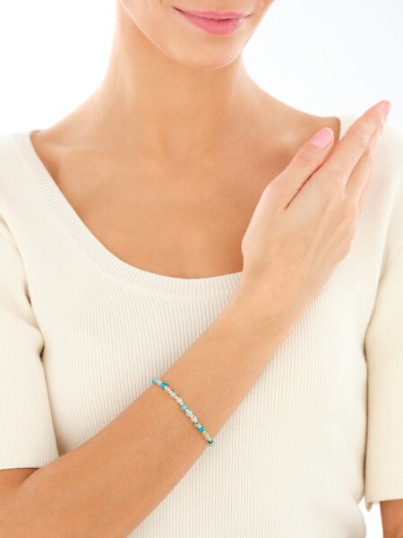 Bransoletka z mosiądzu pozłacana z agatami