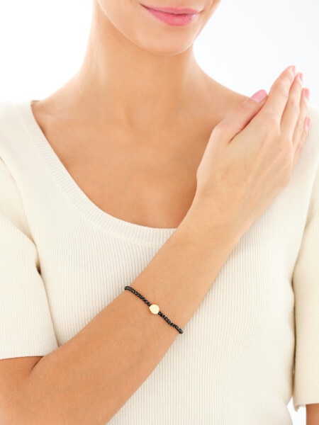 Bransoletka z mosiądzu pozłacana ze spinelami