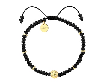 Pozlacený náramek z mosazi se zirkony a acháty