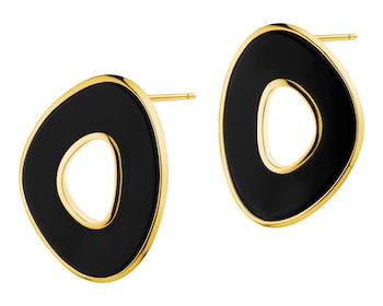 Pozlacené náušnice z mosazi s acháty