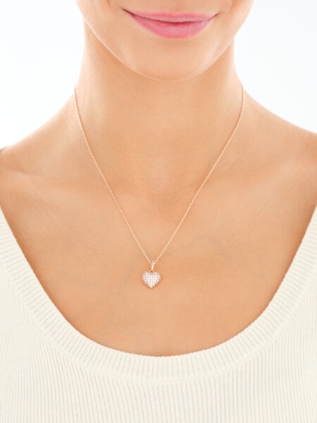 Gold-Plated Brass Necklace with Cubic Zirconia