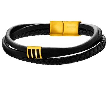 Náramek z ušlechtilé oceli a kůže