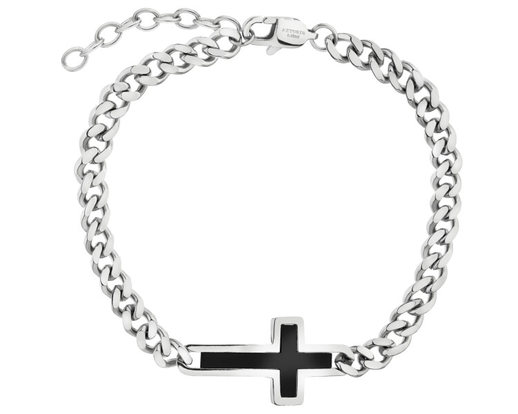 Bransoletka ze stali szlachetnej - krzyż
