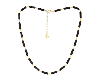 Naszyjnik z mosiądzu pozłacany z lawą