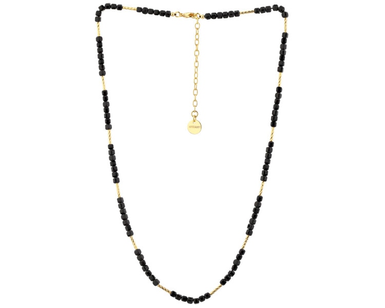 Gold-Plated Brass Necklace with Synthetic Spinel