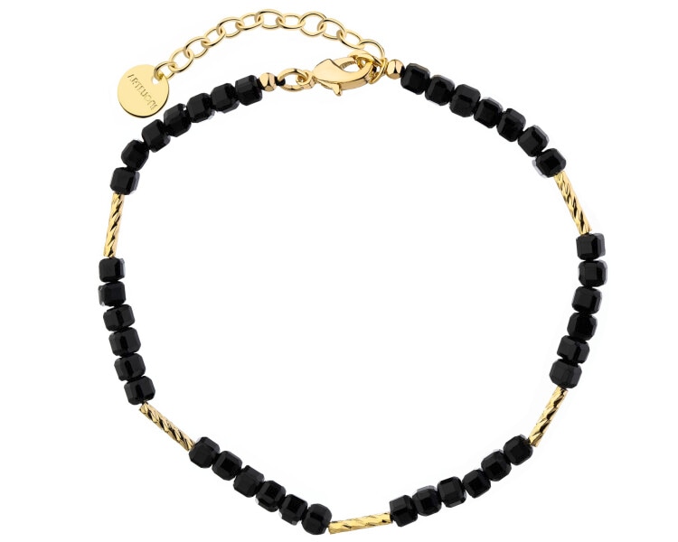 Bransoletka z mosiądzu pozłacana ze spinelami