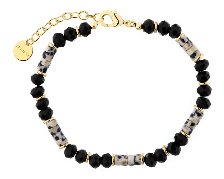 Gold-Plated Brass Bracelet with Agate