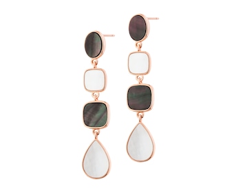 Kolczyki z mosiądzu pozłacane z masą perłową