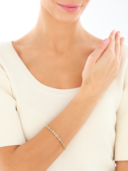 Gold-Plated Brass Bracelet with Cubic Zirconia