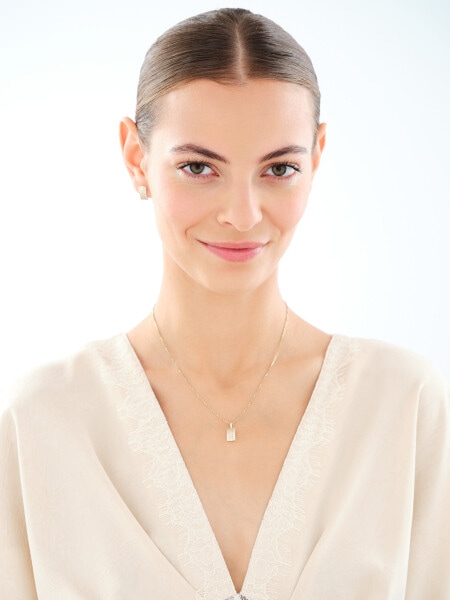 Złota zawieszka z cyrkoniami