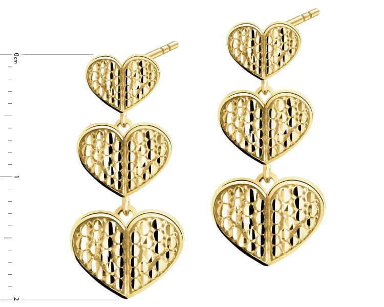 Złote kolczyki - serca