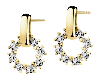 9 K Rhodium-Plated Yellow Gold Dangling Earring 