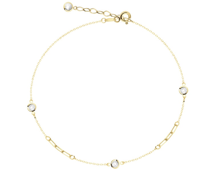 14 K Yellow Gold Bracelet with Cubic Zirconia