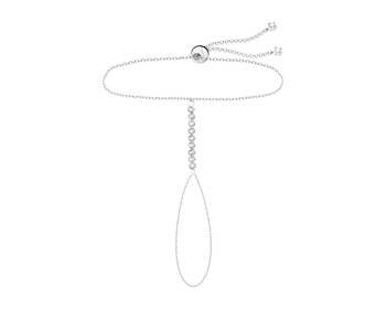 Złota bransoletka na palec z cyrkoniami