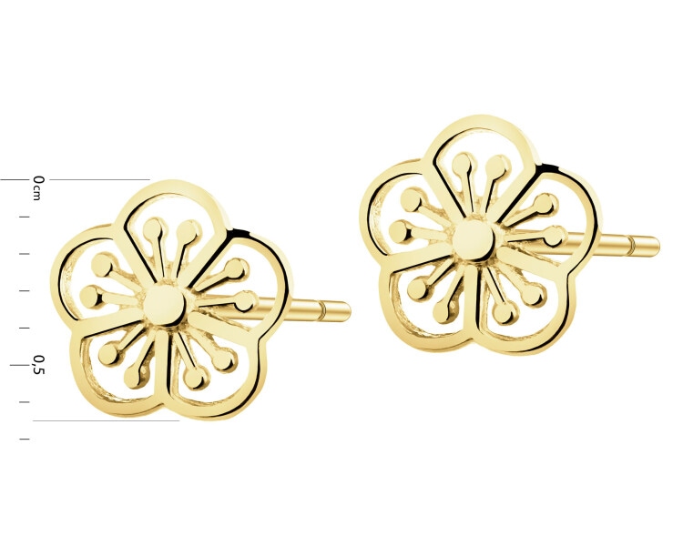 Złote kolczyki - kwiaty