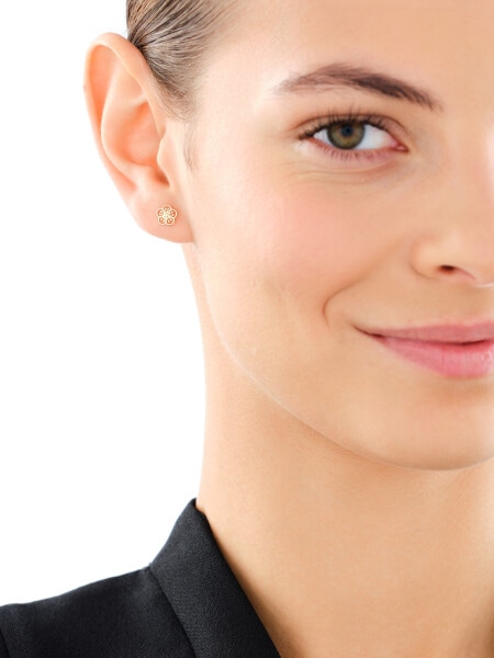 Złote kolczyki - kwiaty