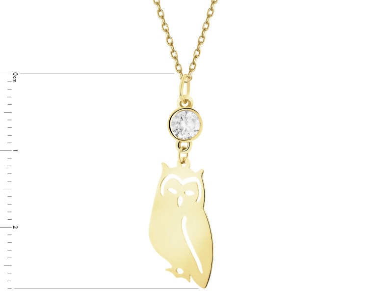 Złota zawieszka z cyrkonią - sowa