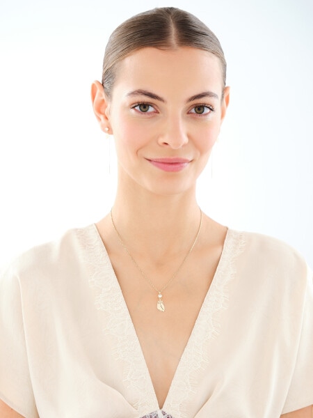 Złota zawieszka z cyrkonią - sowa