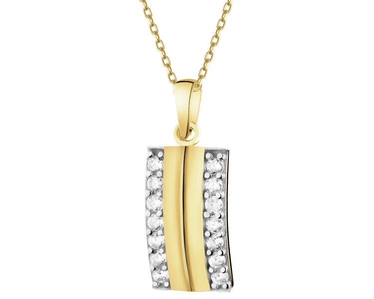 14 K Rhodium-Plated Yellow Gold Pendant