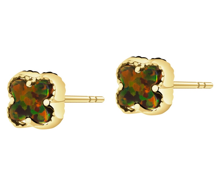 9 K Yellow Gold Earrings with Cubic Zirconia