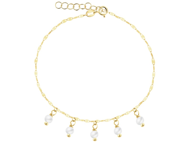 Złota bransoletka z perłami
