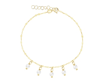 Złota bransoletka z perłami