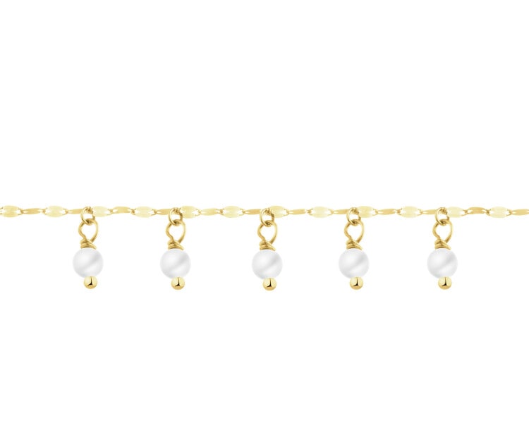 Złota bransoletka z perłami