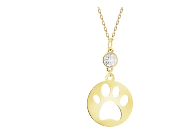 Złota zawieszka z cyrkonią - łapka