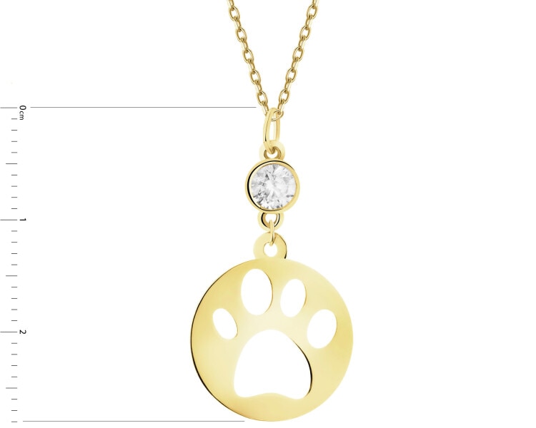 Złota zawieszka z cyrkonią - łapka