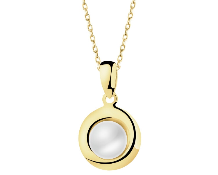 8 K Yellow Gold Pendant with Pearl