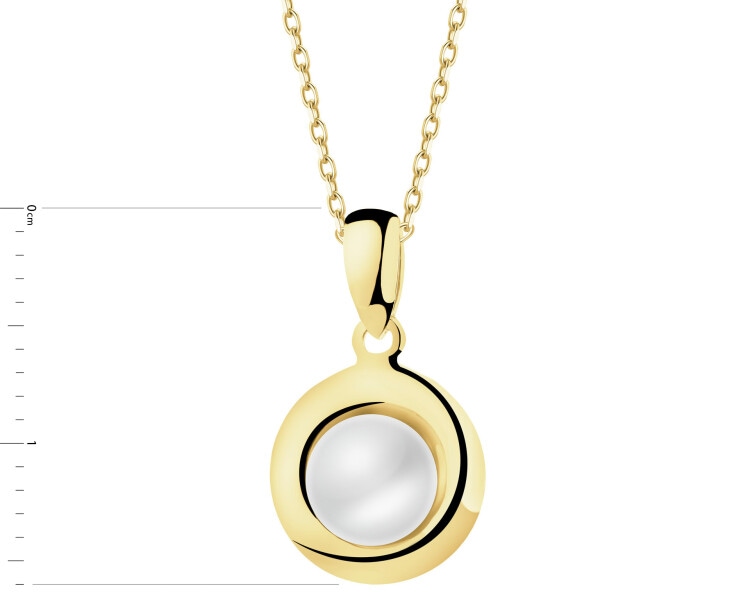 Złota zawieszka z perłą