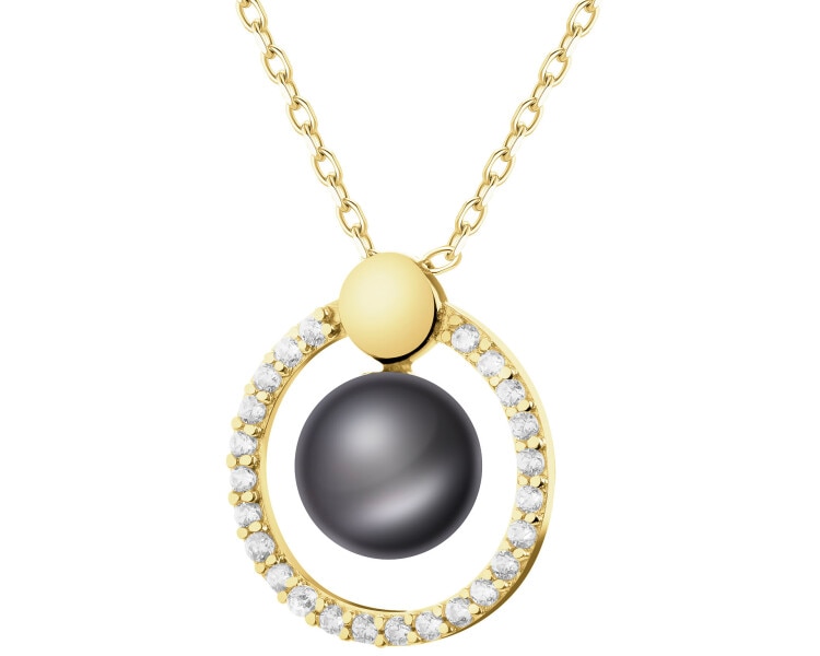 14 K Yellow Gold Necklace with Pearl