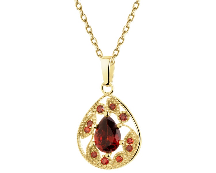  Yellow Gold Pendant with Cubic Zirconia