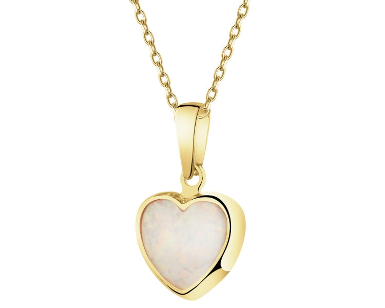 14 K Yellow Gold Pendant with Opalite
