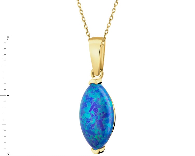 Złota zawieszka z opalitem