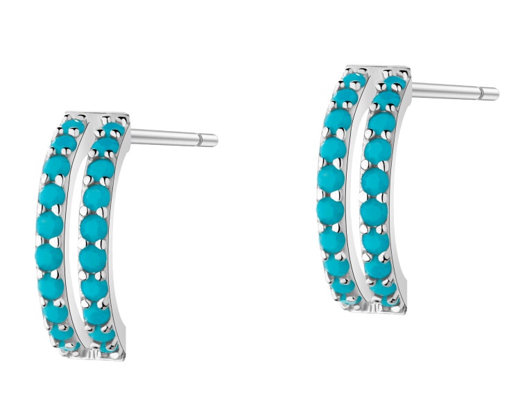 Rhodium Plated Silver Earrings with Cubic Zirconia