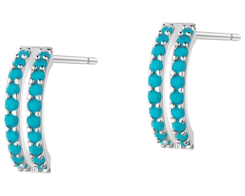 Rhodium Plated Silver Earrings with Cubic Zirconia