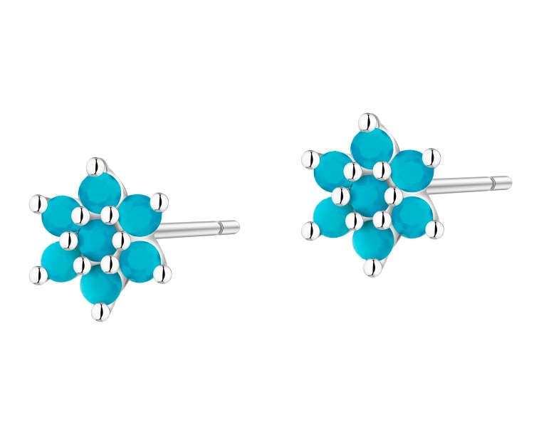 Rhodium Plated Silver Earrings with Cubic Zirconia