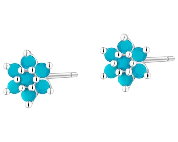 Rhodium Plated Silver Earrings with Cubic Zirconia