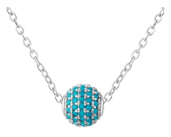 Stříbrný náhrdelník se zirkony - kulička