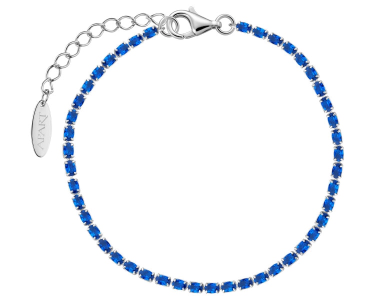 Rhodium Plated Silver Bracelet with Cubic Zirconia