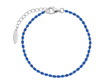 Rhodium Plated Silver Bracelet with Cubic Zirconia