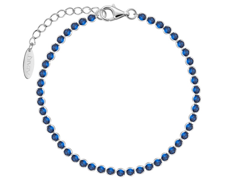 Rhodium Plated Silver Bracelet with Cubic Zirconia