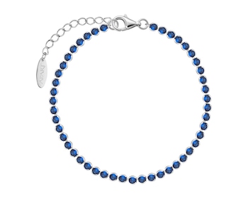 Rhodium Plated Silver Bracelet with Cubic Zirconia