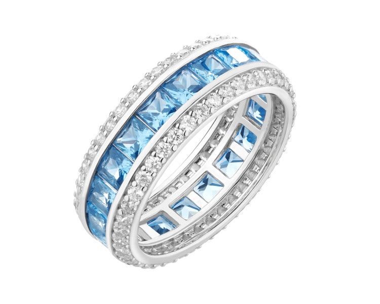 Rhodium Plated Silver Eternity with Cubic Zirconia