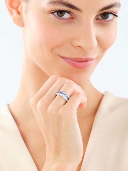 Pierścionek srebrny z cyrkoniami - Eternity