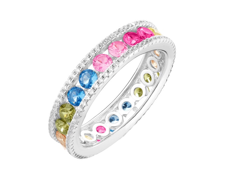 Rhodium Plated Silver Eternity with Cubic Zirconia